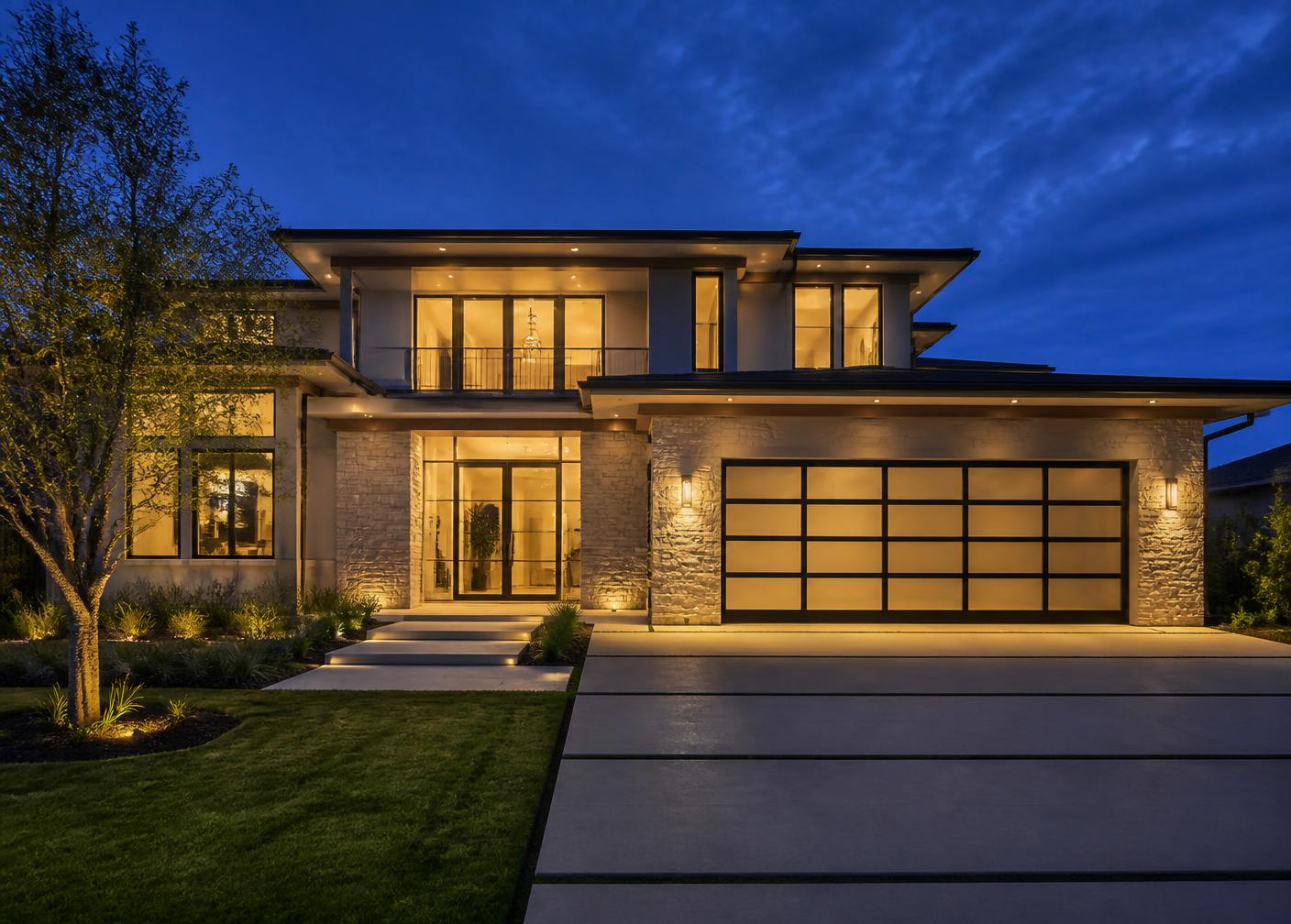 Premium property exterior at dusk